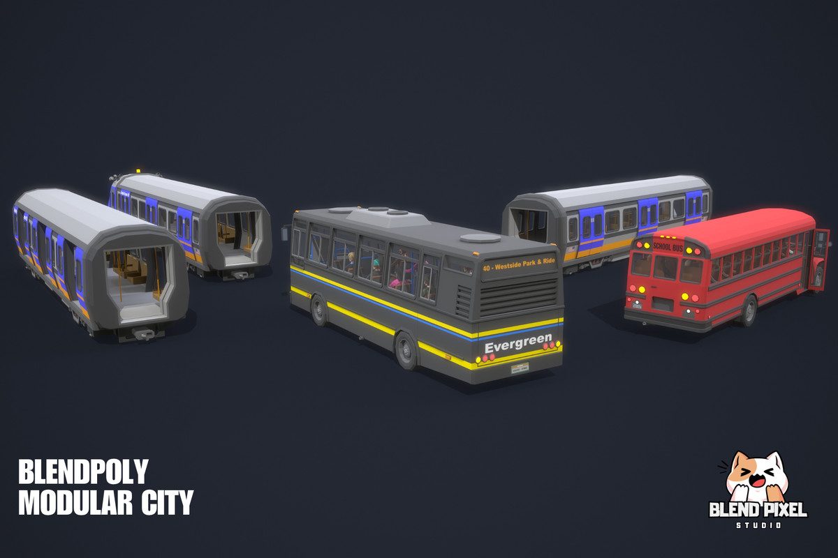 BlendPoly Modular City - Low Poly Assets