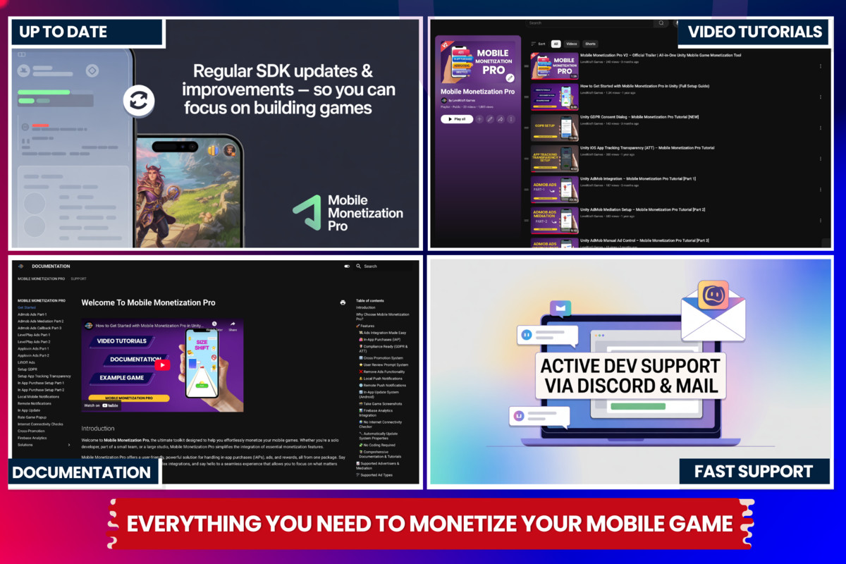 Mobile Monetization Pro V2: Ads, IAP(In App Purchase) & More - Android & iOS