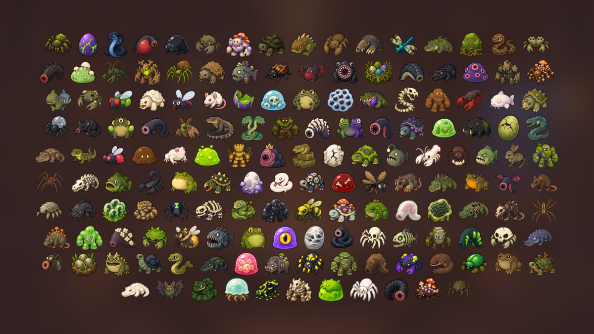 Fantasy Monsters Mutant Creatures Insects Reptiles Swamp Enemies Icons Pack