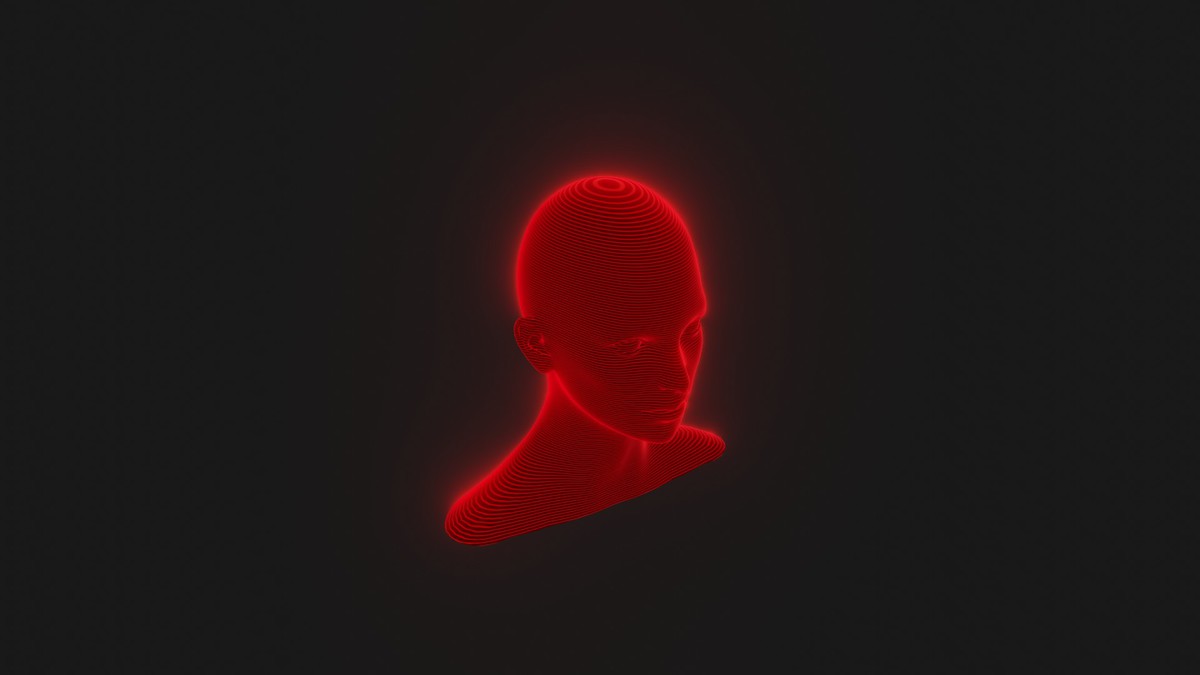 Sci-Fi Red Hologram Male Female Heads 3D Model Pack - Animated, Blend Shapes