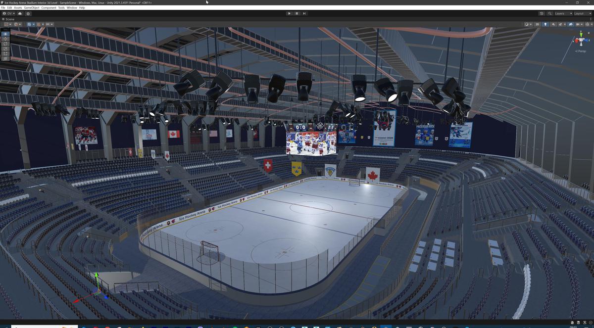 Modular Ice Hockey Arena Stadium Interior 3d Level
