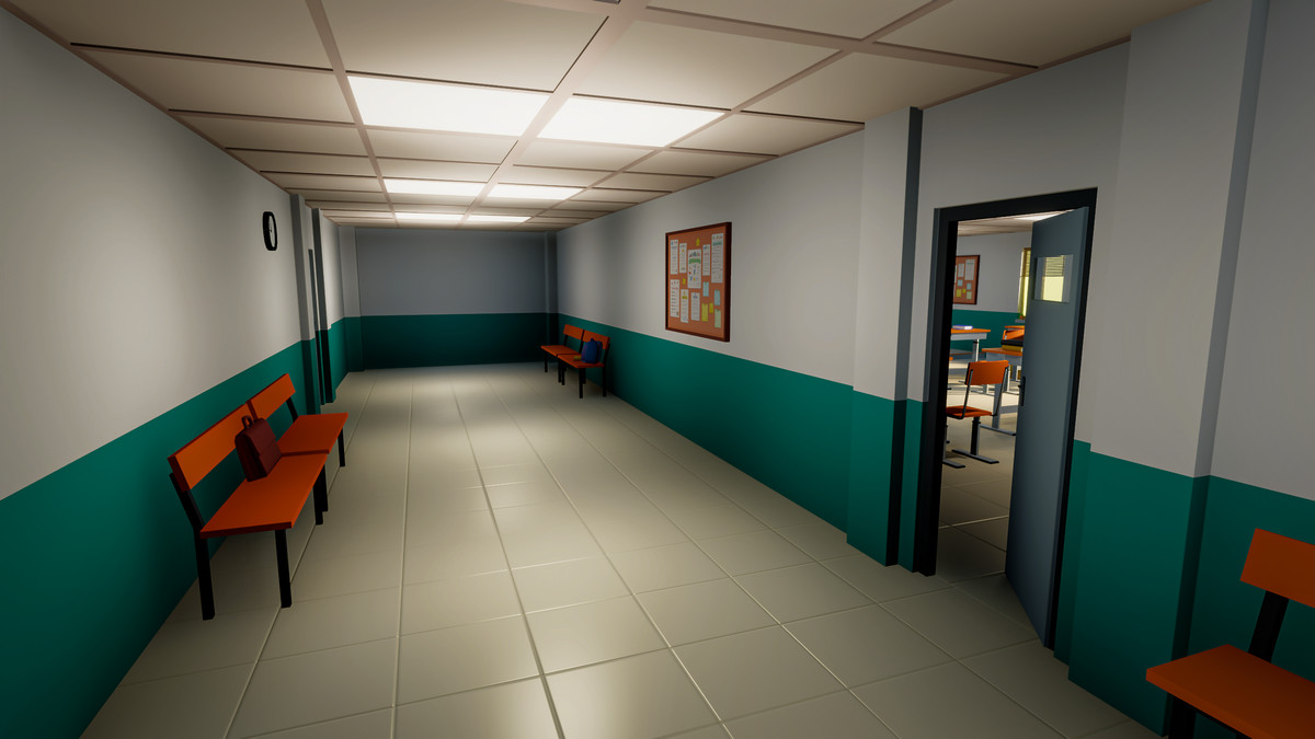 Low Poly Modular Classroom – Full