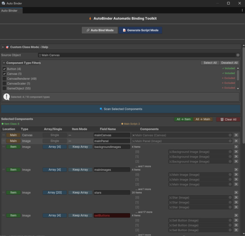 Automation Toolkit — Auto Binder & Script Generator For Unity