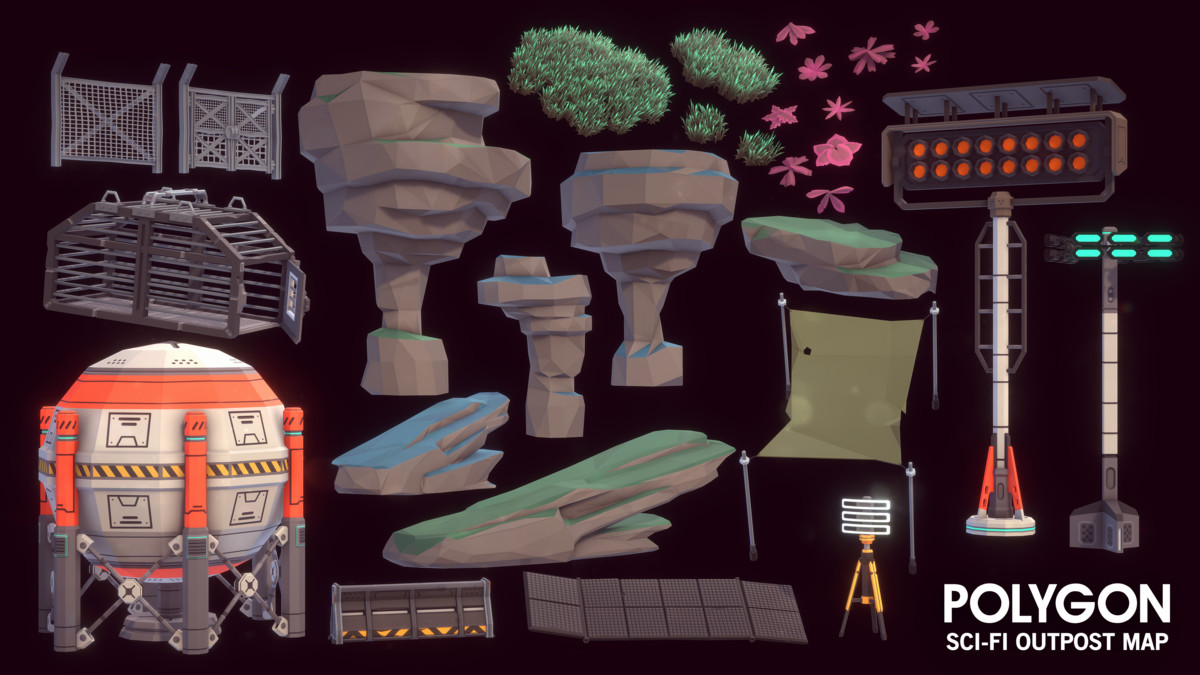 POLYGON - Sci-Fi Outpost Map - Art by Synty