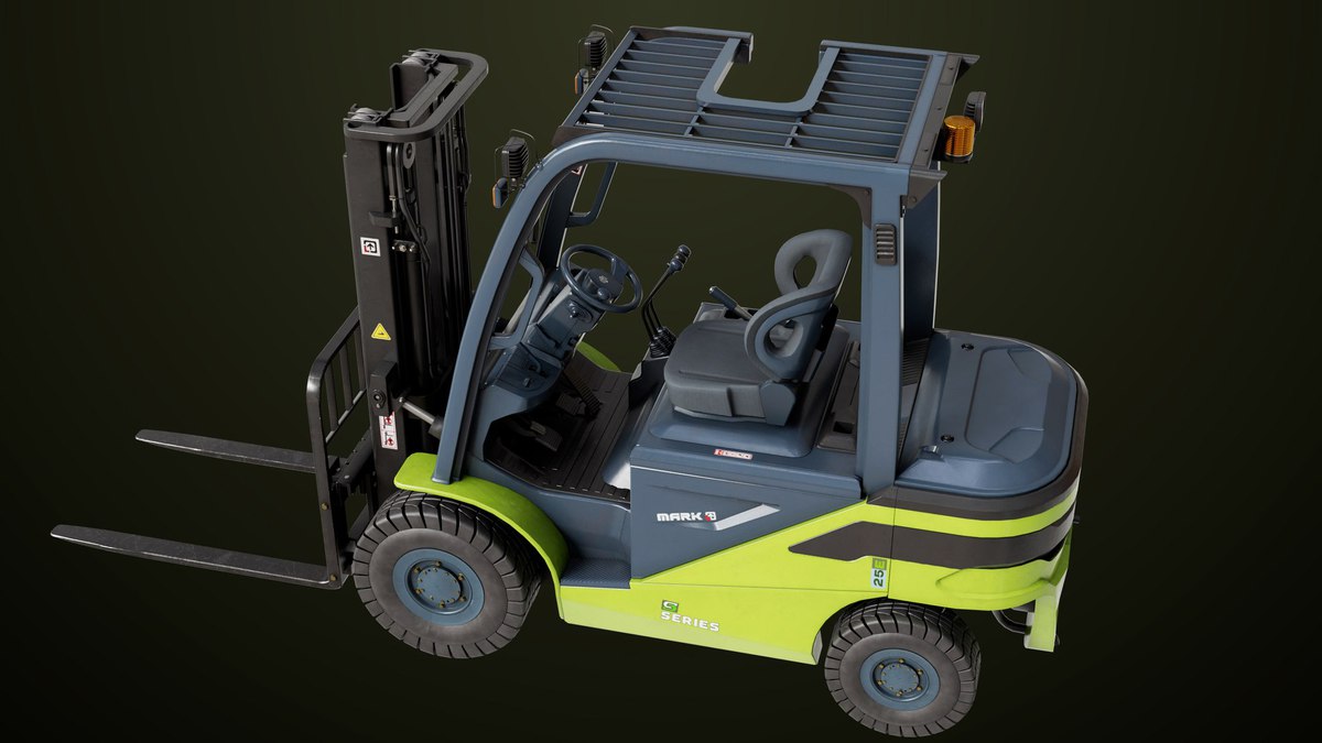 Forklift Truck03 Green URP HDRP Textures