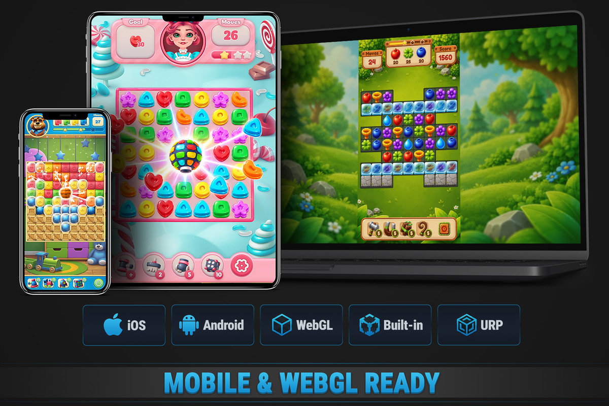 MK Match Puzzle Bundle • 3 Game Templates