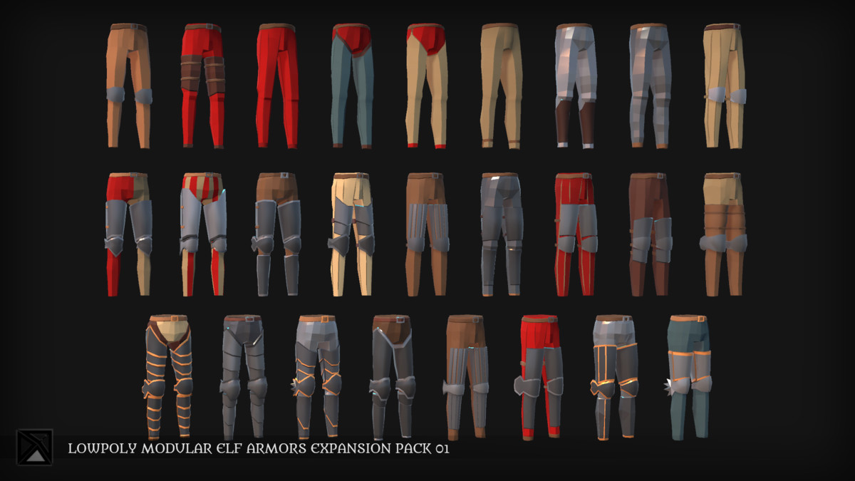 Lowpoly Elves Modular Armors Ex1 - MEDIEVAL FANTASY SERIES