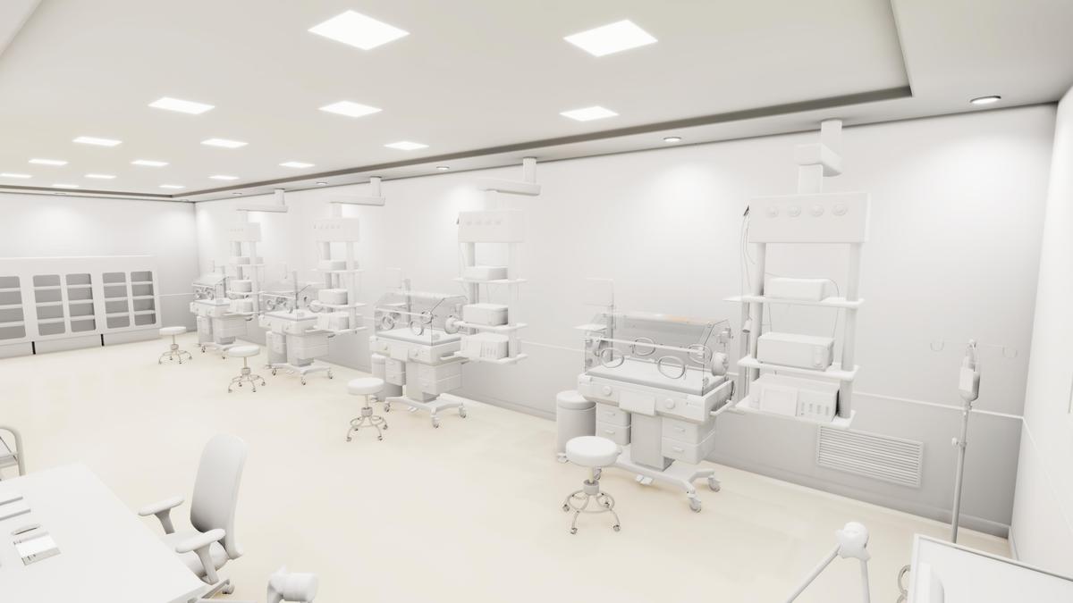 Hospital NICU Room Interior