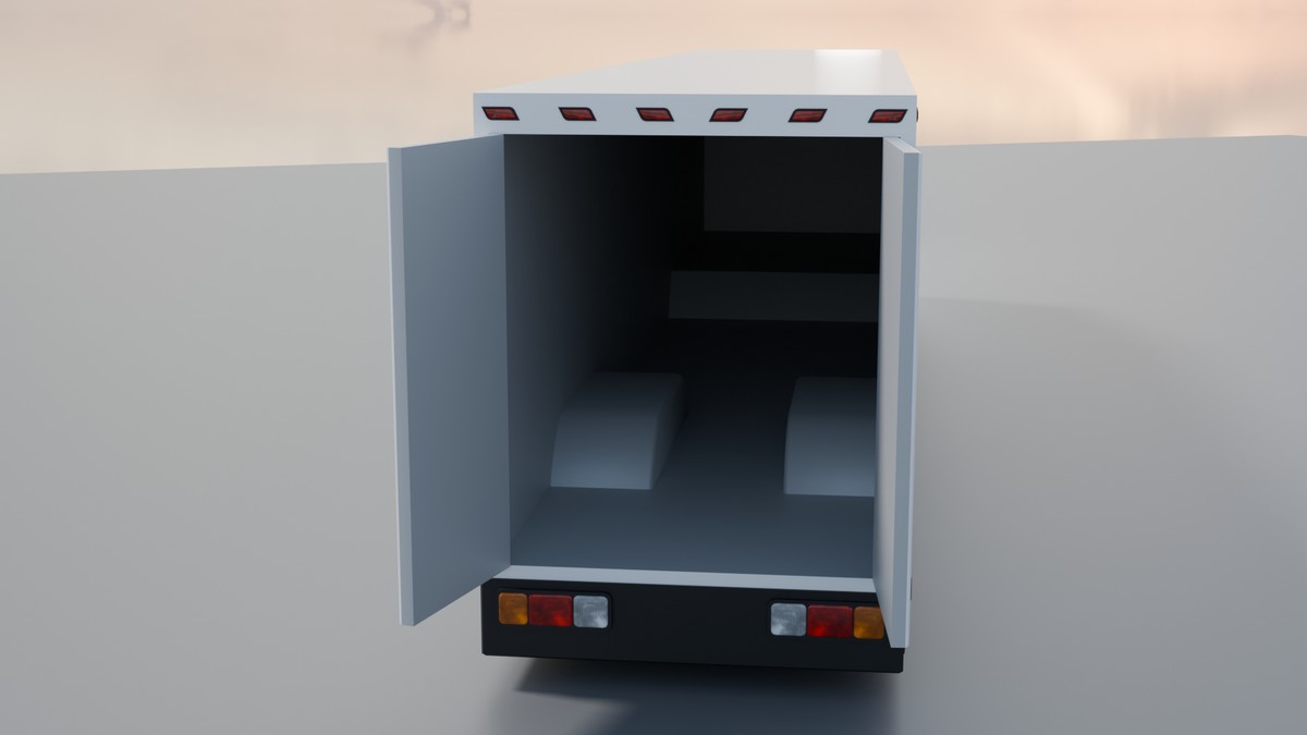 EV Semi Truck Vehicle Pack – Modular Trailer, With Interior & Openable Doors