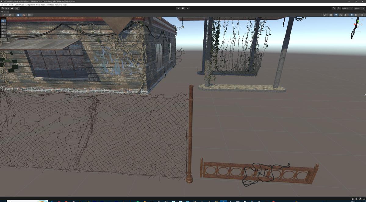 Post-Apocalyptic Junkyard Rusty Gas Station Props Pack (217 3d assets)
