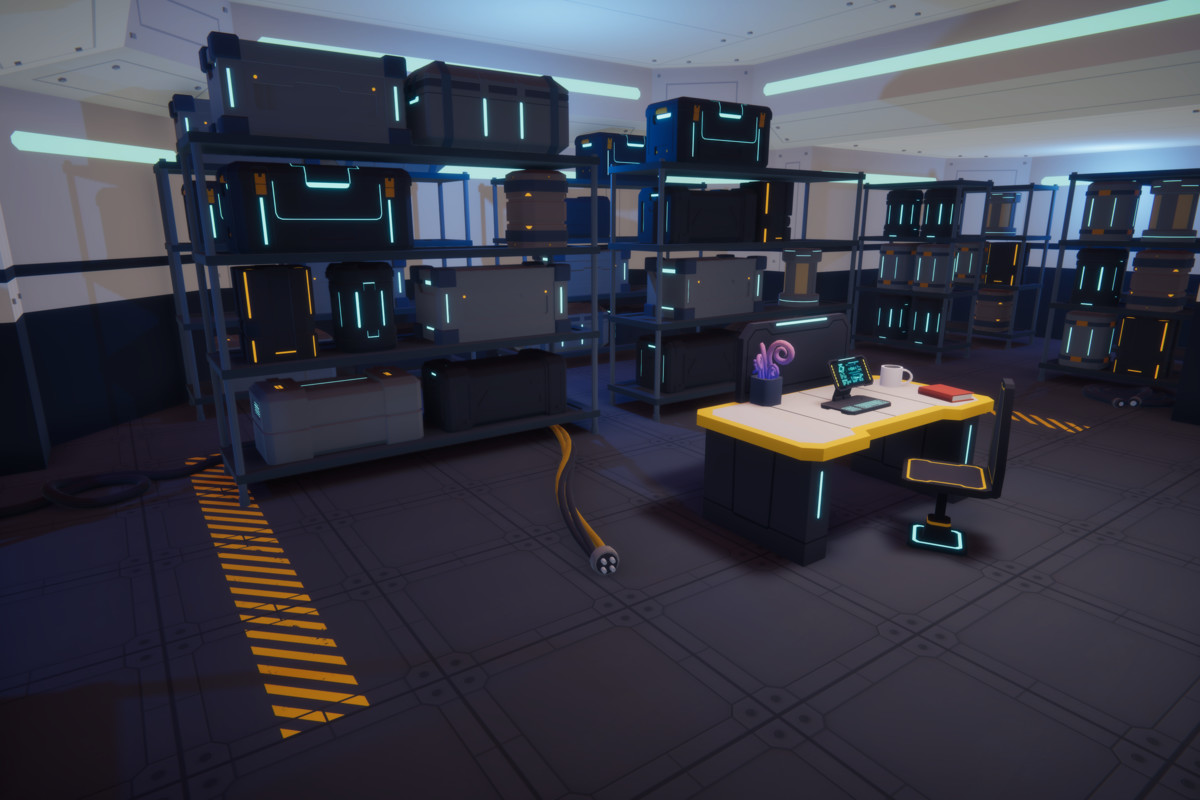 Low Poly Sci-Fi Planet Base - Space Station