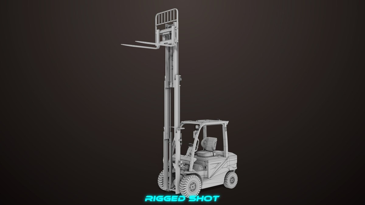 Old Dusty Forklift Truck03 Orange URP HDRP Textures