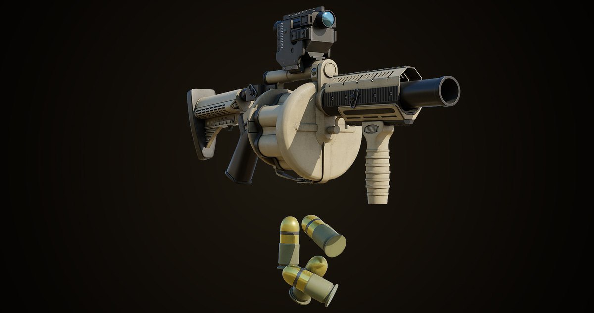 Grenade Launcher 01 Sandal URP HDRP Textures