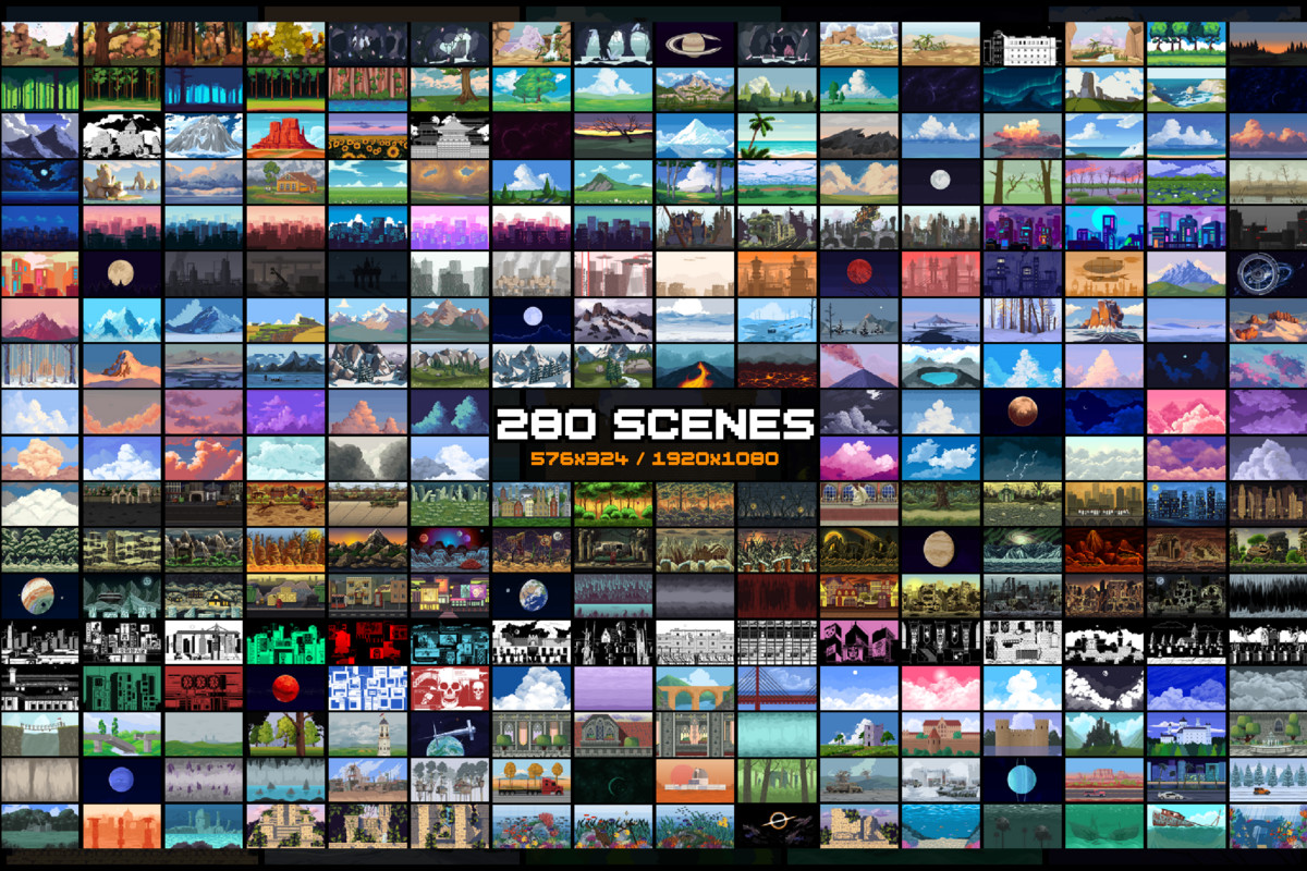 280 Ultimate Pixel Backgrounds Collection
