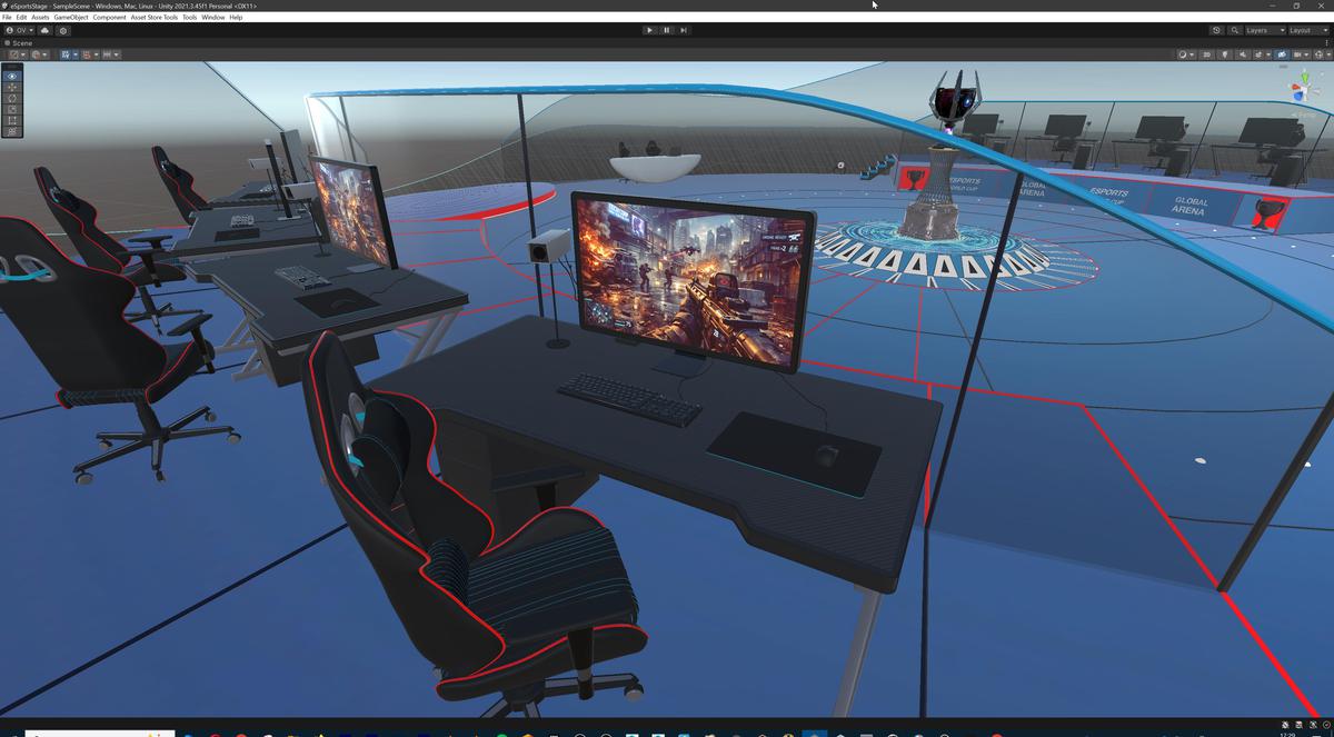 Esports Stage Environment - Futuristic 3d Arena Interior (Gaming Tournament Cup)