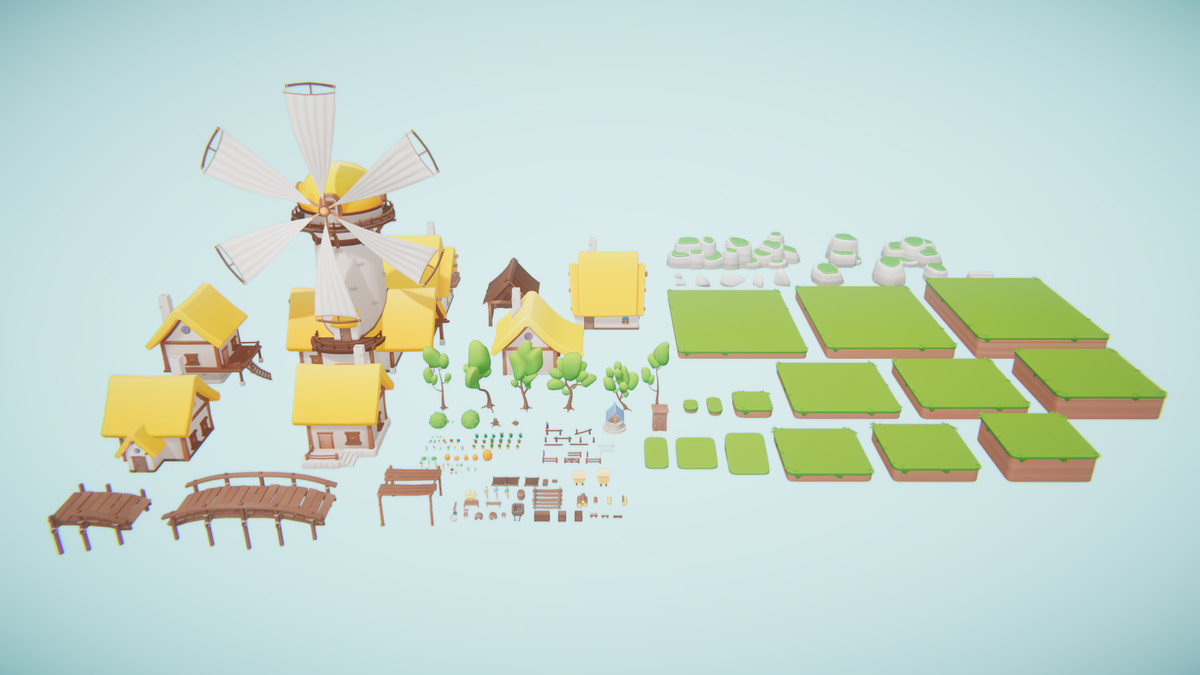 Gleamshire - Fantasy Low Poly Village 3D Pack