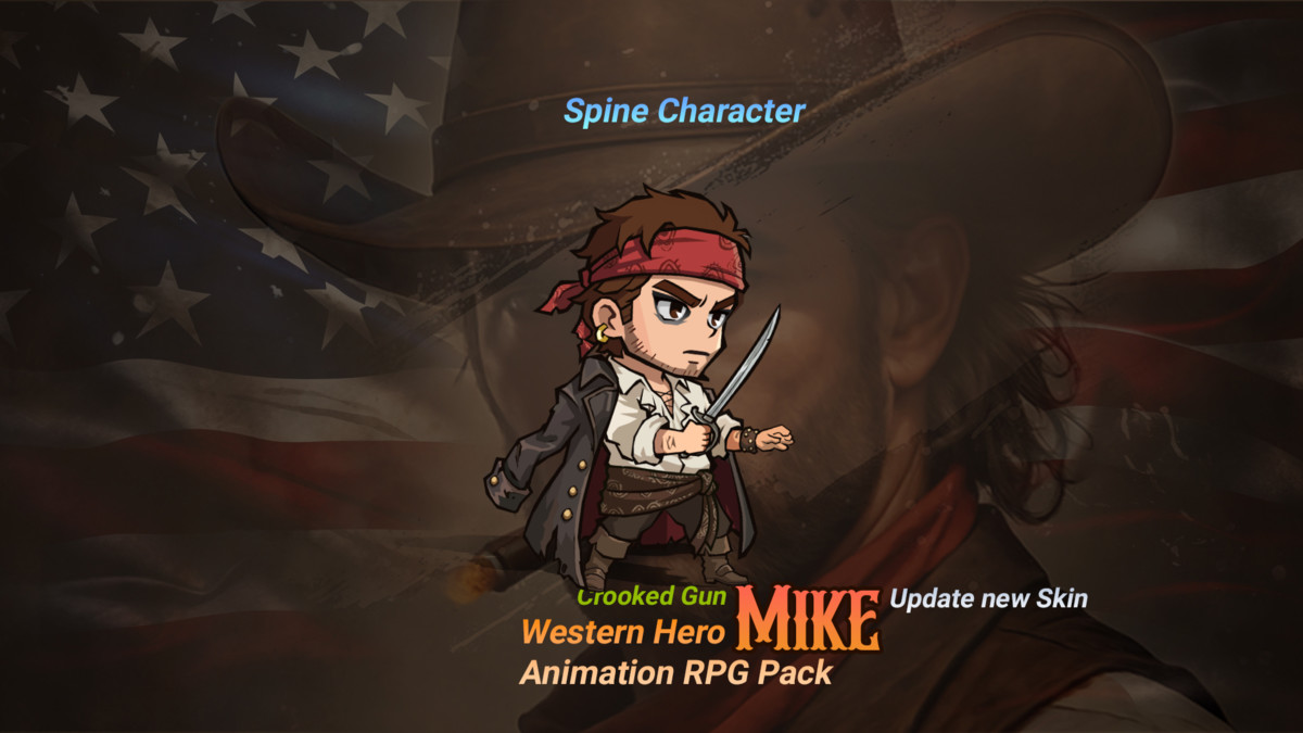 Cowboy_Crooked Gun_ Spine animation 2D Character