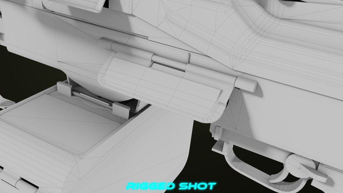 Machine Gun 11 Wood handle URP HDRP Textures