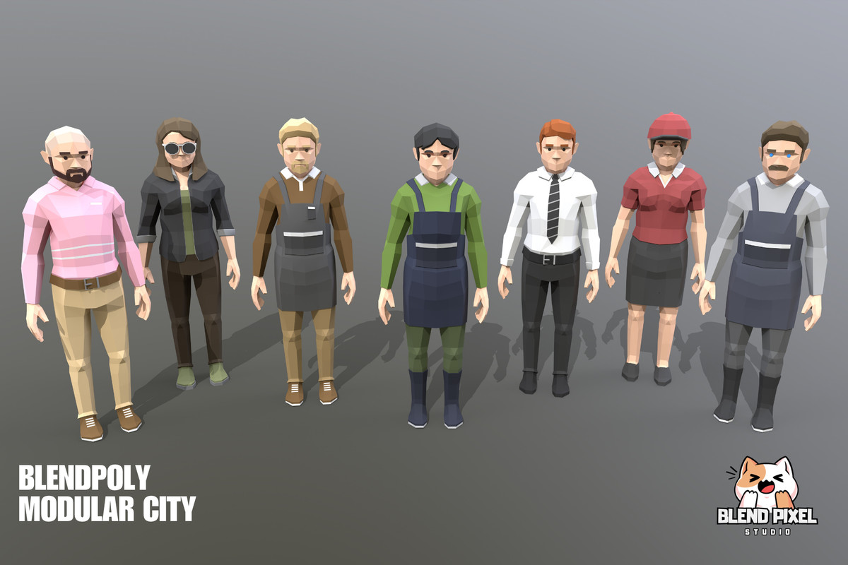 BlendPoly Modular City - Low Poly Assets