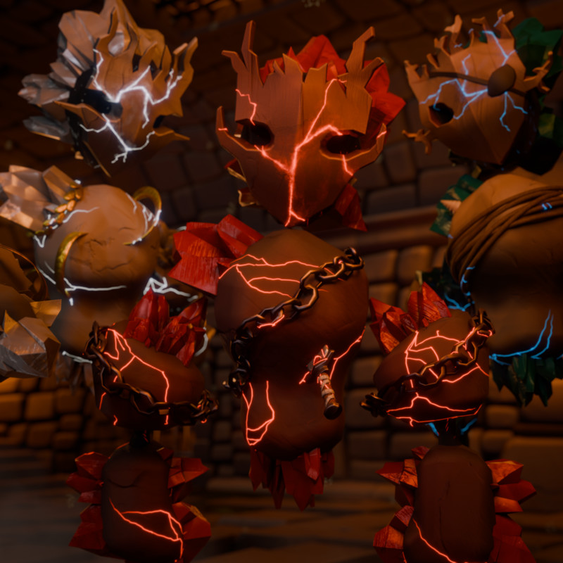 Stylized Elemental Golems - Enemies Pack