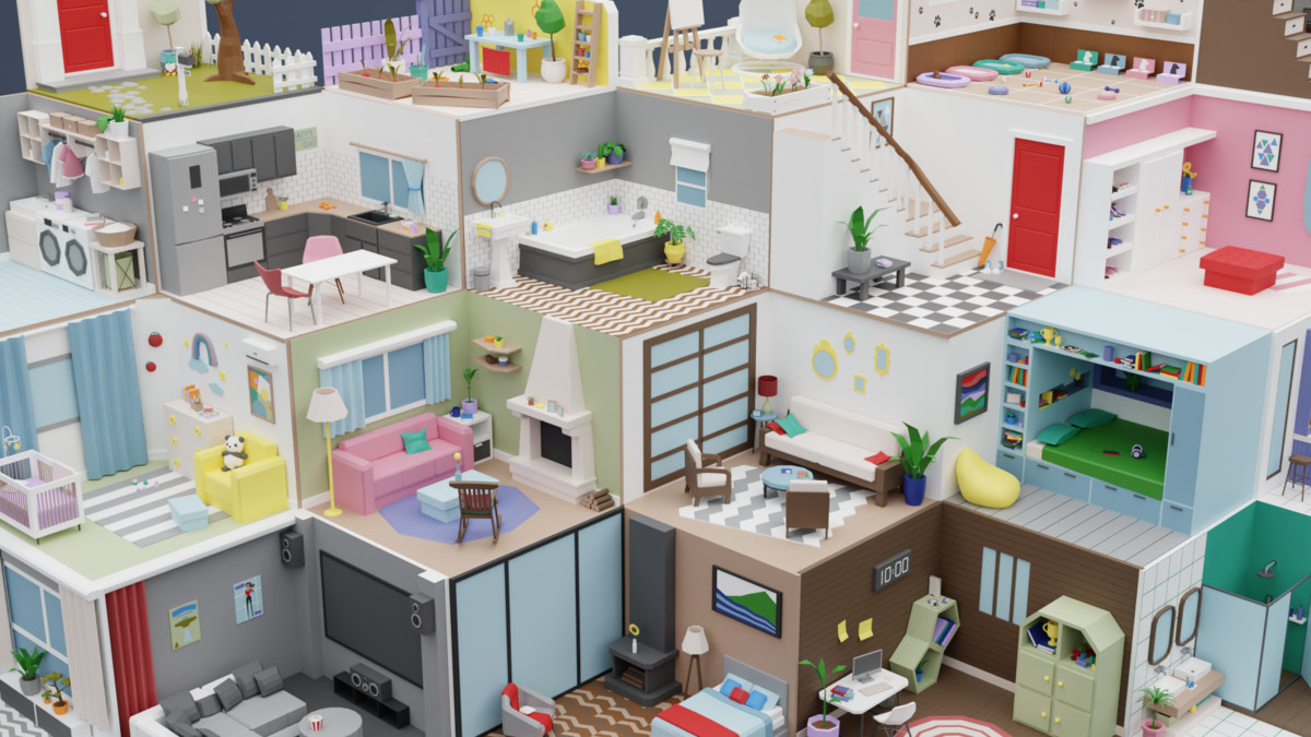 Low Poly Rooms Interiors 2