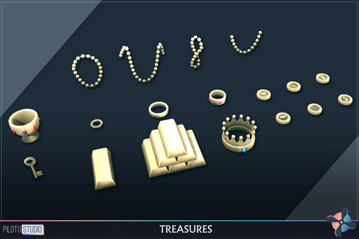 Cartoon Treasures Megapack - Chests, Crystals, Gold, Silver, Copper