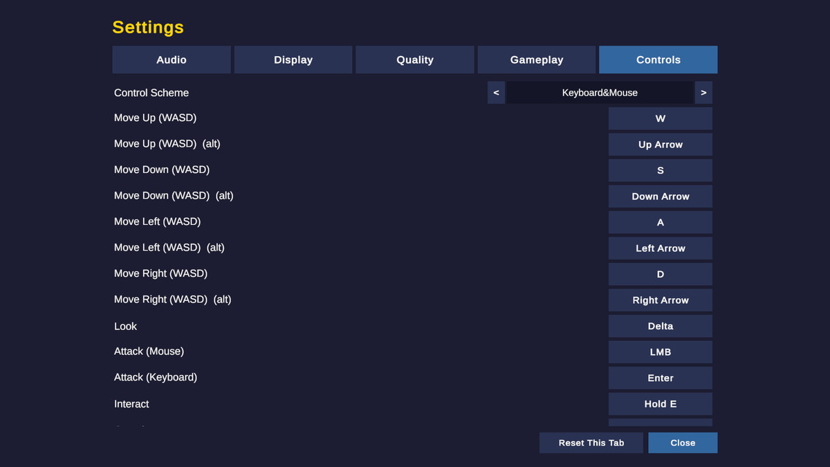 SettingsNow: Settings Menu and Key Rebinding