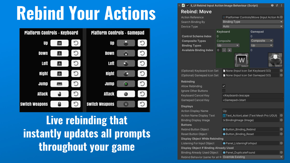 Input Icons: Core - Dynamic Prompts and Rebinding