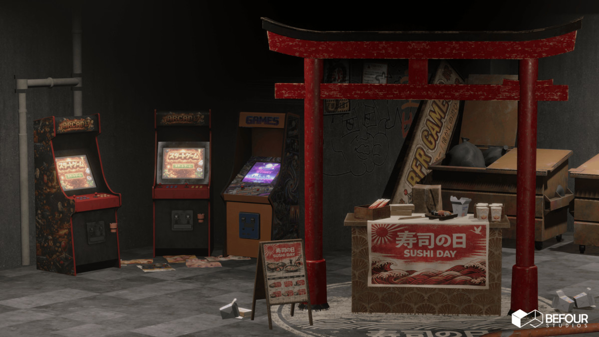 Japanese Old Shopping Mall Environment (Modular, Asian, Abandoned)
