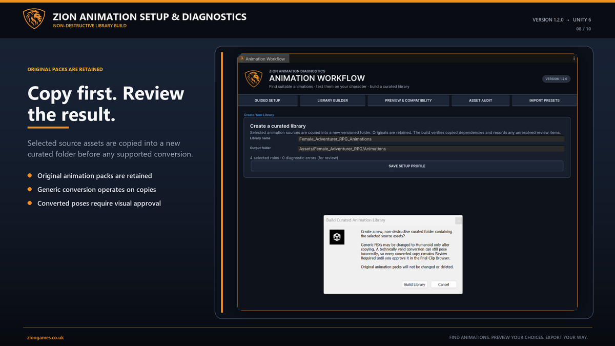 Zion Animation Setup & Diagnostics