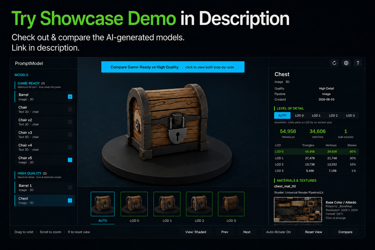 PromptModel - AI 3D Model Generator + Library