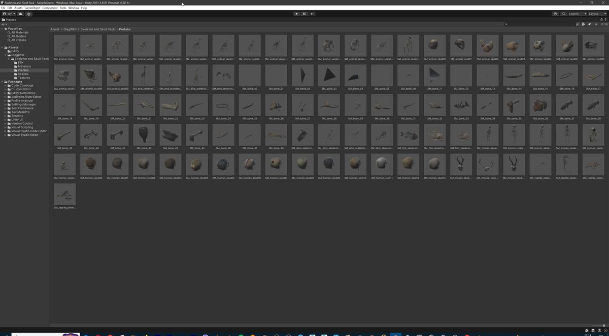 Ultimate Skeleton and Skull Pack. Game-ready low-poly assets