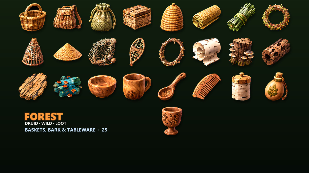 Forest & Druid Loot Icons - 272 RPG Items