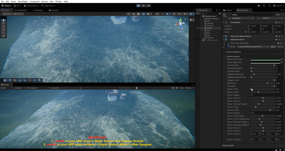 Sea / Water / Ocean shader - 2 (URP)
