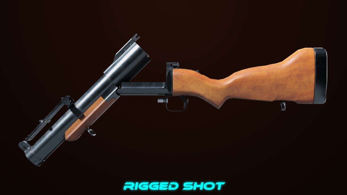6 Grenade Launcher Black URP HDRP Textures