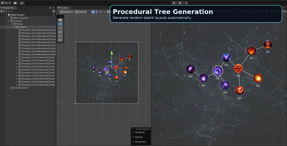 Skill Tree / Talent Tree Builder – Simple Talent Tree UI