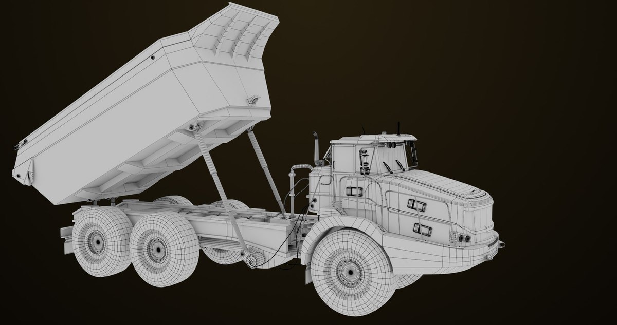 Articulated Dirty Mining Truck 03 URP HDRP Textures