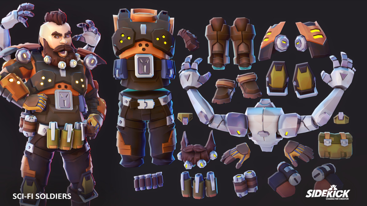 Sci-Fi Soldiers – Sidekick Modular Characters by Synty