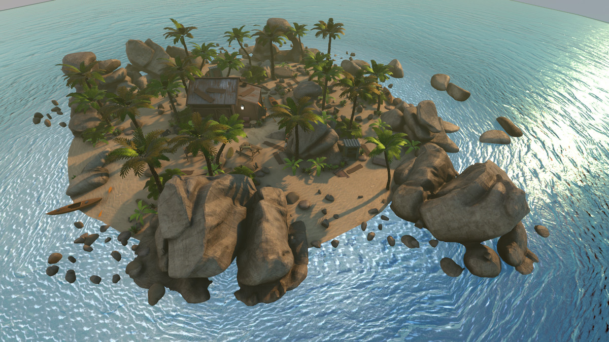 Realistic Beachfront Small Cabin Asset Package