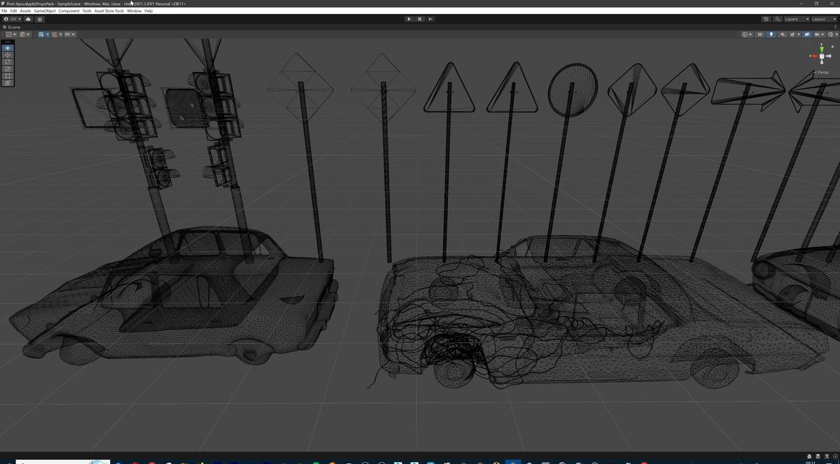 Post-Apocalyptic Survival Urban City Props and Road Signs Pack - 135 3d Models