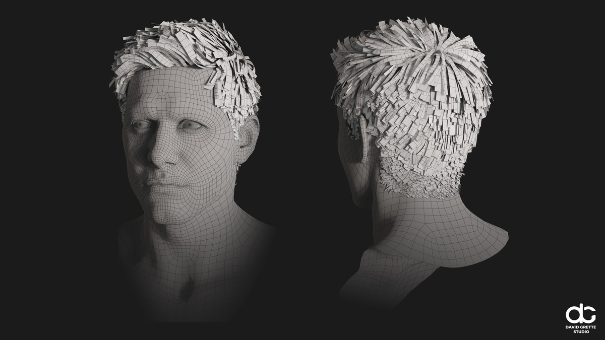 Realistic male hairstyles, pack #6 | Rigged hair, game-ready, low-poly