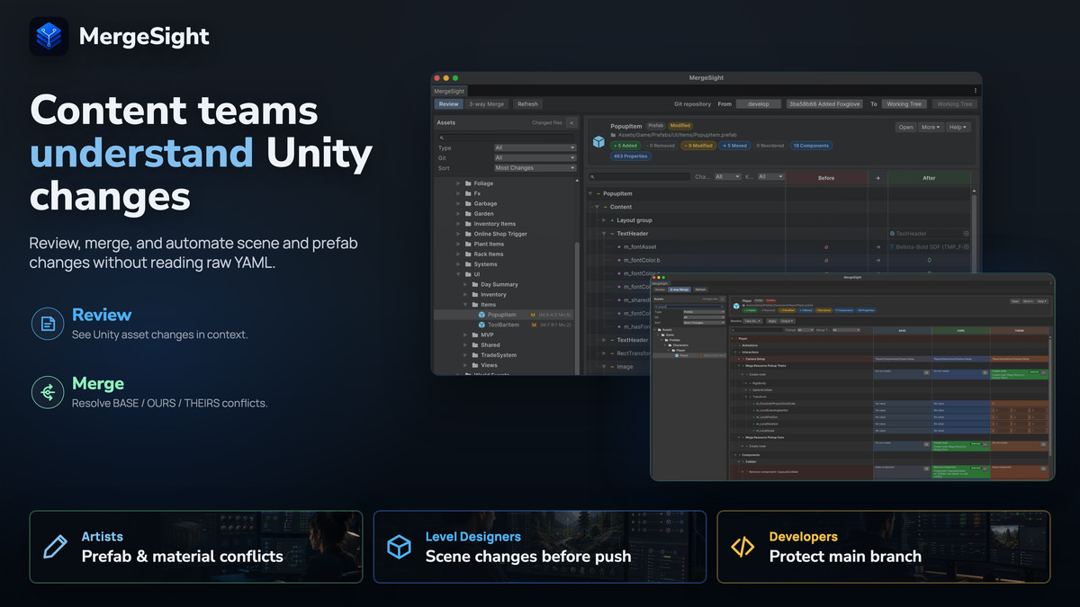MergeSight: Review & Merge for Unity Assets