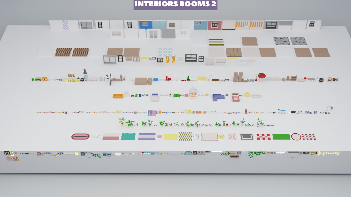 BIG PACK Interactive Cartoon Interiors & Rooms
