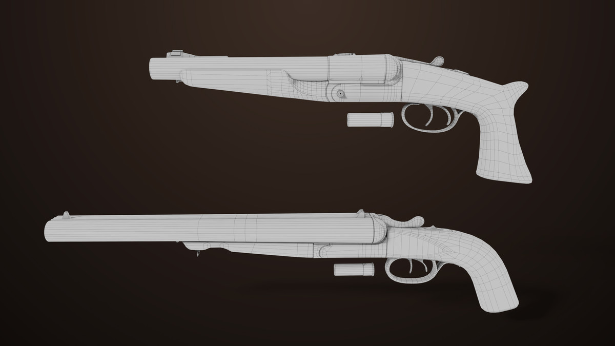 Small Medium Shotgun Black Single Mat URP HDRP Textures