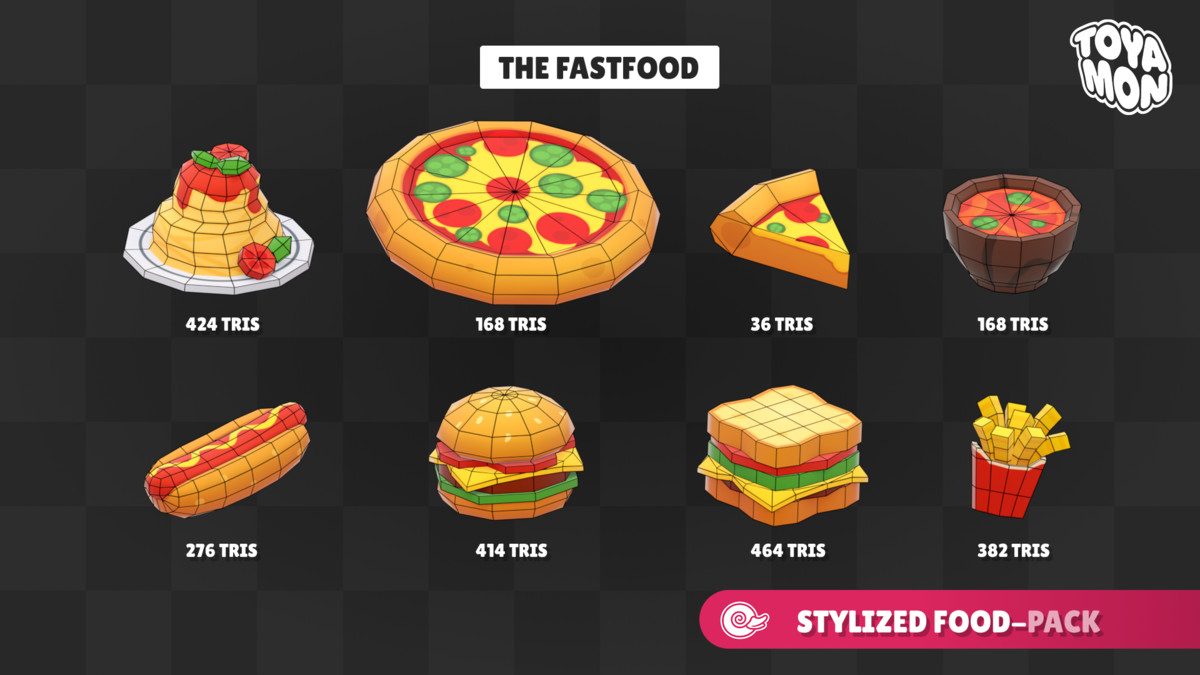 Stylized Food Pack - Low poly