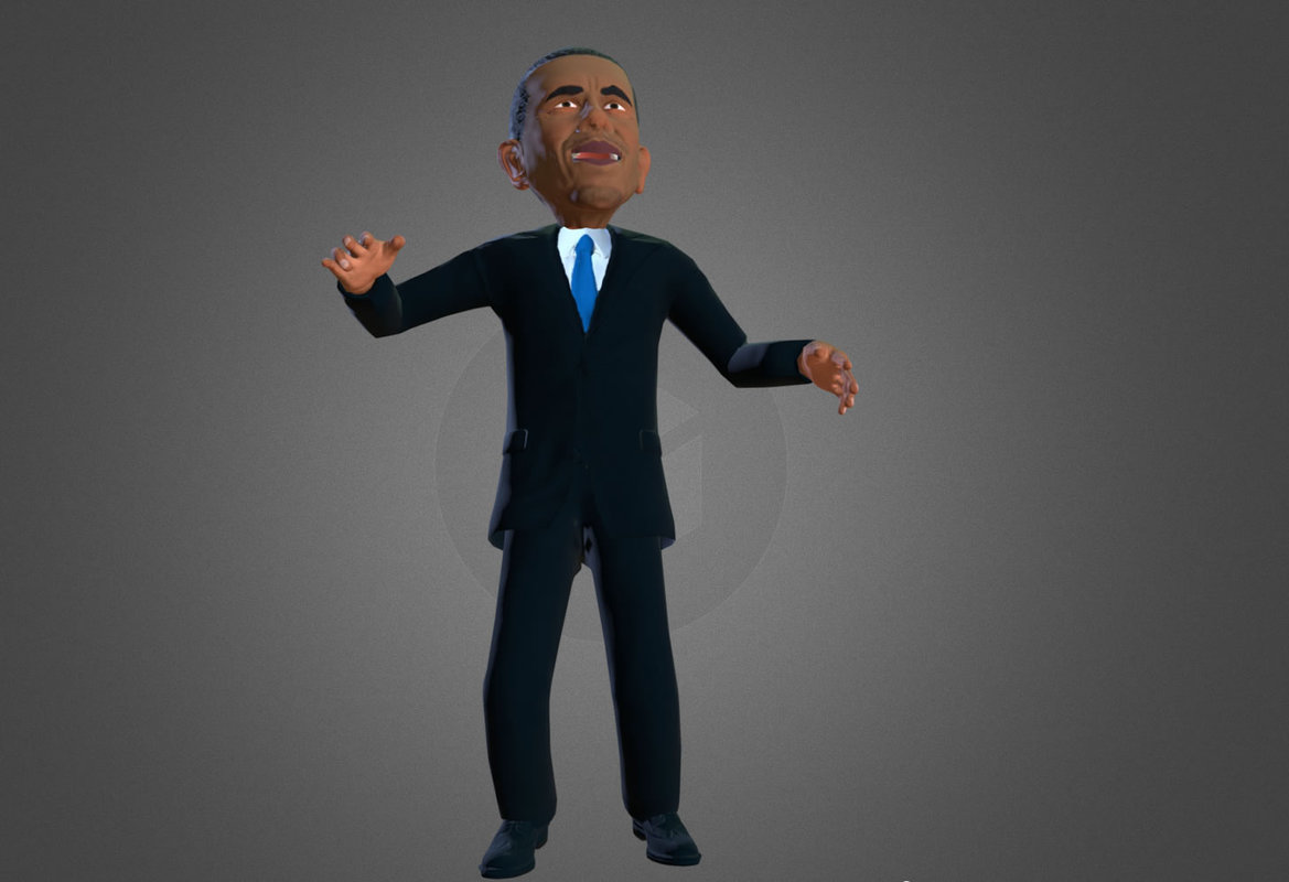 Obama 3D caricature