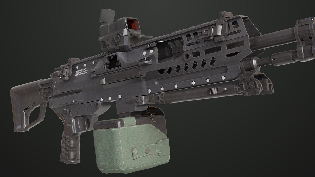 Machine Gun 14 Black URP HDRP Textures