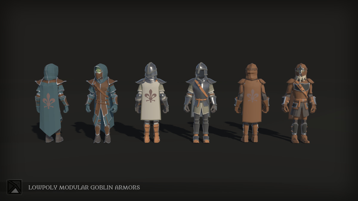 Low Poly Goblins Modular Armors Bundle - LOWPOLY MEDIEVAL FANTASY SERIES