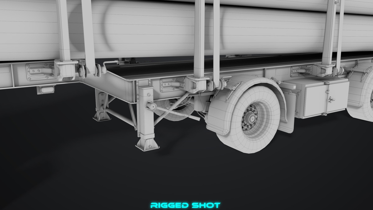 Truck 07 Log Trailer Grey Version URP HDRP Textures