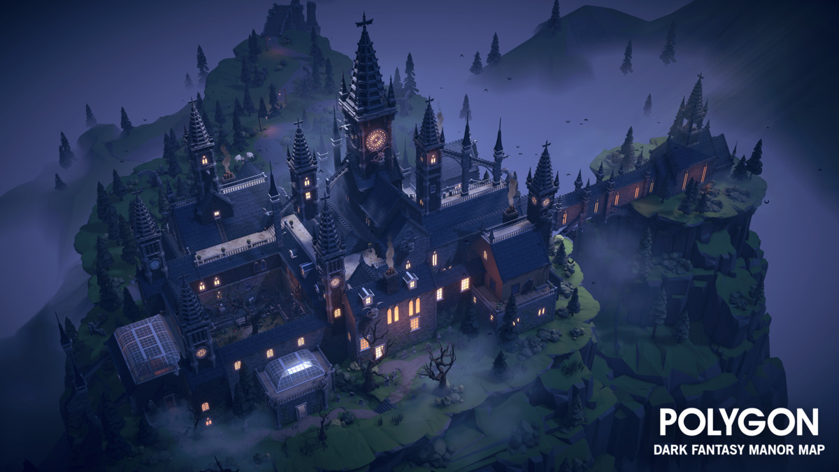 POLYGON - Dark Fantasy Manor Map by Synty